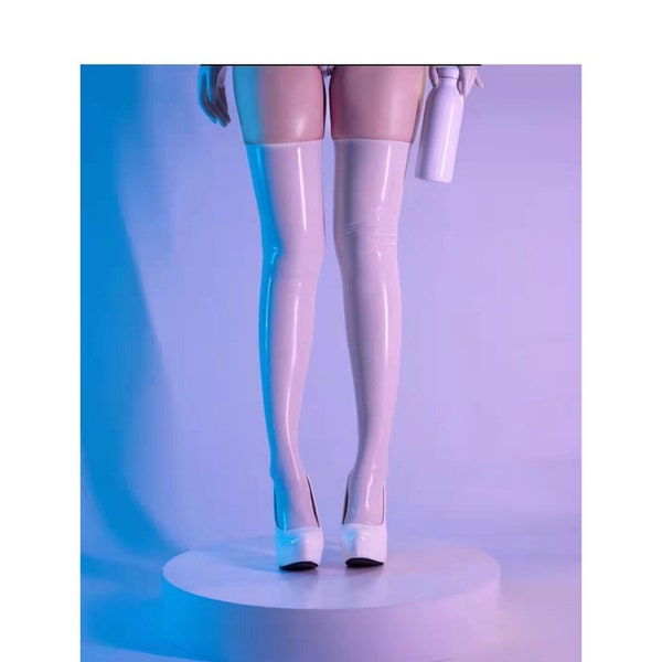 Latex Thigh High Socks, Socks Latex long, Long knee-high latex socks, 0.4mm