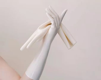 Latex Klassische Handschuhe, Lange Handschuhe, Latex lange Handschuhe, Samt Bolero mit Handschuhen, Rave-Kostüm, 0,35 mm