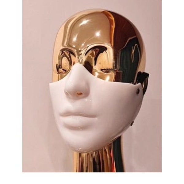 Demi-masque facial en latex, masque facial en latex, masque facial réutilisable, 3 mm