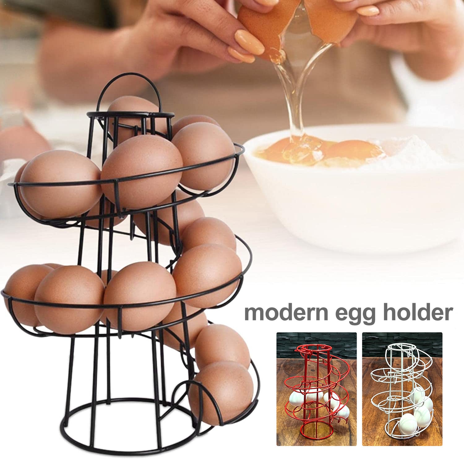 Metal Egg Holder, Creative Spiral Egg Rack