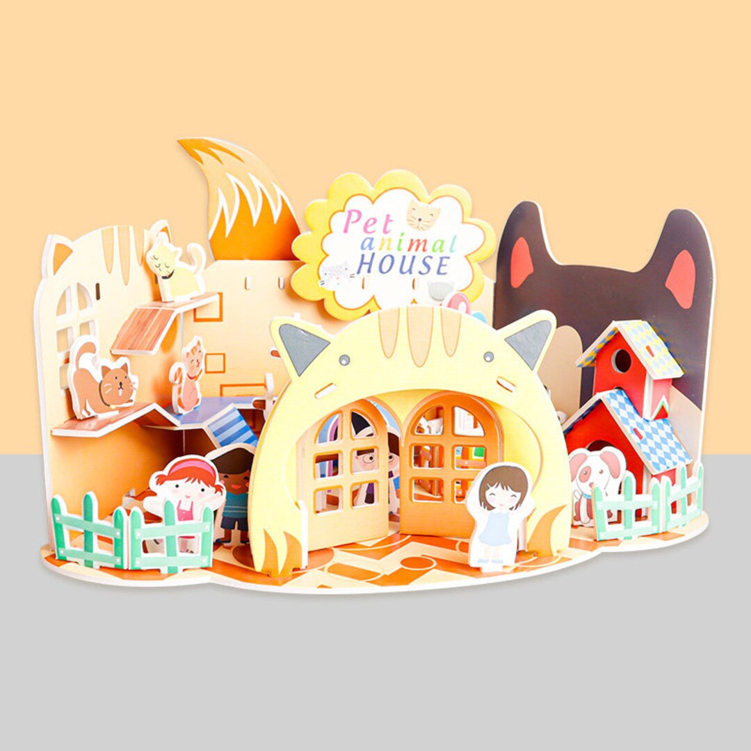 Cat Themed Toys / Pet Themed Toys / 3D Puzzle / Children's Etsy