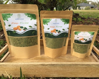 FRESHLY DRIED Moringa Leaf & Mango Leaf Tea Mix (No chemicals sprayed/Used) ~ Herbal Florida Grown USA ~ Vitamins ~ Vegan ~ Natural