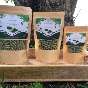 Moringa Leaf Capsule Size &quot;0&quot; Organic Vegan Shell Capsules 500mg Free Shipping Herbal Tea Vegan Natural