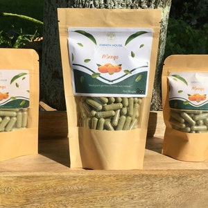 Mango Leaf Capsule Size &quot;0&quot; Capsules 500mg FRESHLY HARVESTED (No chemicals sprayed/Used) Free Shipping Florida Grown USA Vegan Natural