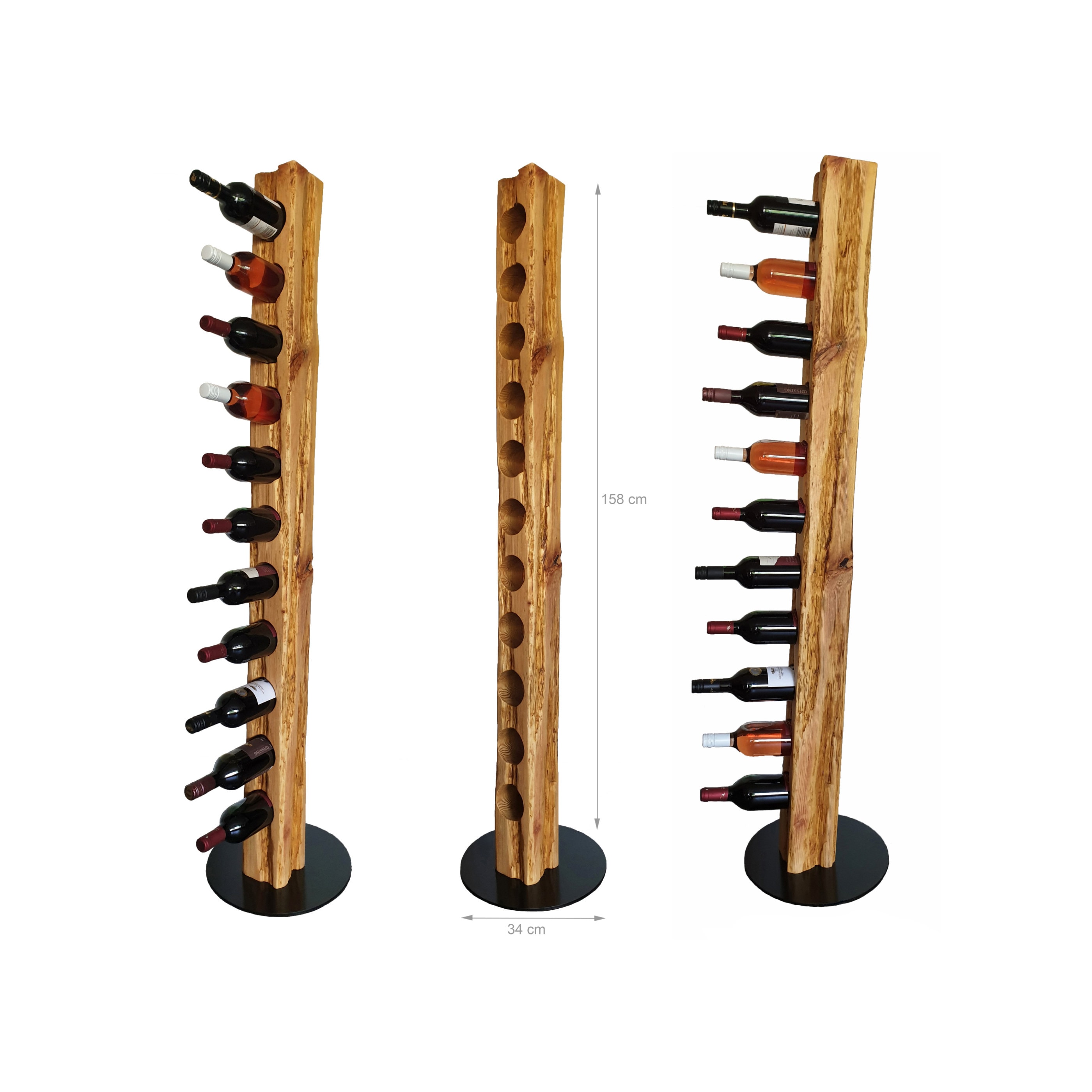 Wood & Wishes Rustic Wine Stand Solid Wood Wine Rack Etsy