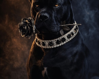 Cane Corso Portrait Art | Luxury Black Dog Print (Digital Download)