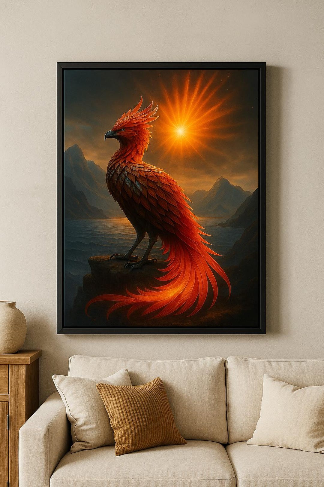 Phoenix Fantasy Printable Fiery Mythical Bird Wall Decor Digital ...