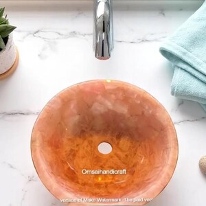 Stylish Rose Quartz Vanity Bathroom Kitchen Sink – Perfect for Contemporary and Classic Designs Hotel Sink For Modern Housewarming Sink Deco