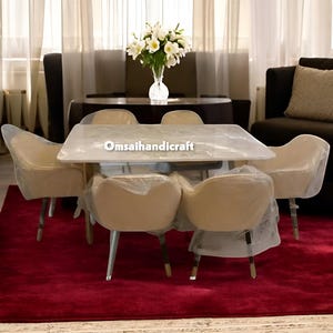 Custom Selenite Sunburst Dining Table Artistic and Elegant Furniture for Sophisticated Living Spaces Top Modern Hotel Bar Desk Decors