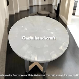 Selenite Coffee Table Handmade Crystal Healing Gemstone Table for Luxury Cafeteria & Elegant Home Modern Arts, Living Room Furniture Decors