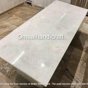 White Quartz stone Coffee Dining Table Top Handmade Quartz Countertop Interior Furniture Modern Conference Meeting Desk Home Decors