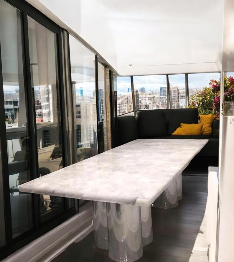 Quartz Stone Dining Table Top Kitchen Slab Countertop Conference Office