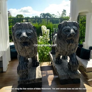 Estatuas de león de mármol de lujo talladas a mano: piezas impactantes para entradas y espacios exteriores, con decoraciones de interiores clásicas y modernas.