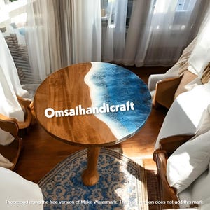 Elegant Ocean Wave Round Coffee Table Top Conference Office Meeting Desk Luxury Farmhouse Hallway Furniture Top Cafeteria Decors
