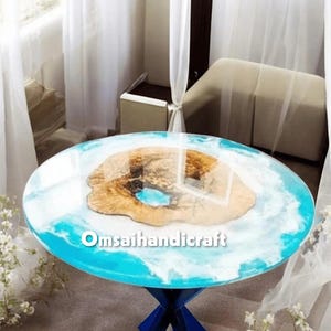 Ocean Wave Epoxy Resin Coffee Table Top Handmade Kitchen Living Room Hotel Console Bar Furniture Modern Cafeteria Desk Hallway Decors