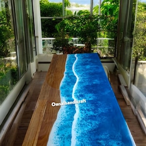 Epoxy sofa eetkamer, tafelblad in het midden Live Edge Walnut Table, Custom Order, Epoxy Resin River Table, Natuurlijk Houten Keukenplaat Meubilair Decor