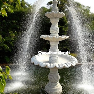 Luxury Marble Fountain Statue Hand-Carved Water Feature for Elegant Gardens & Courtyards Grand Water Feature for Villas, Hotels Landscaping