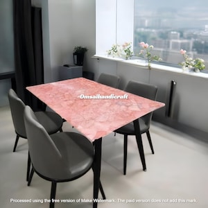 Handcrafted Rose Quartz Dining Table Tops Timeless Elegance for Modern Home, Living Areas, Offices & Farmhouse Furniture Hallway Decors