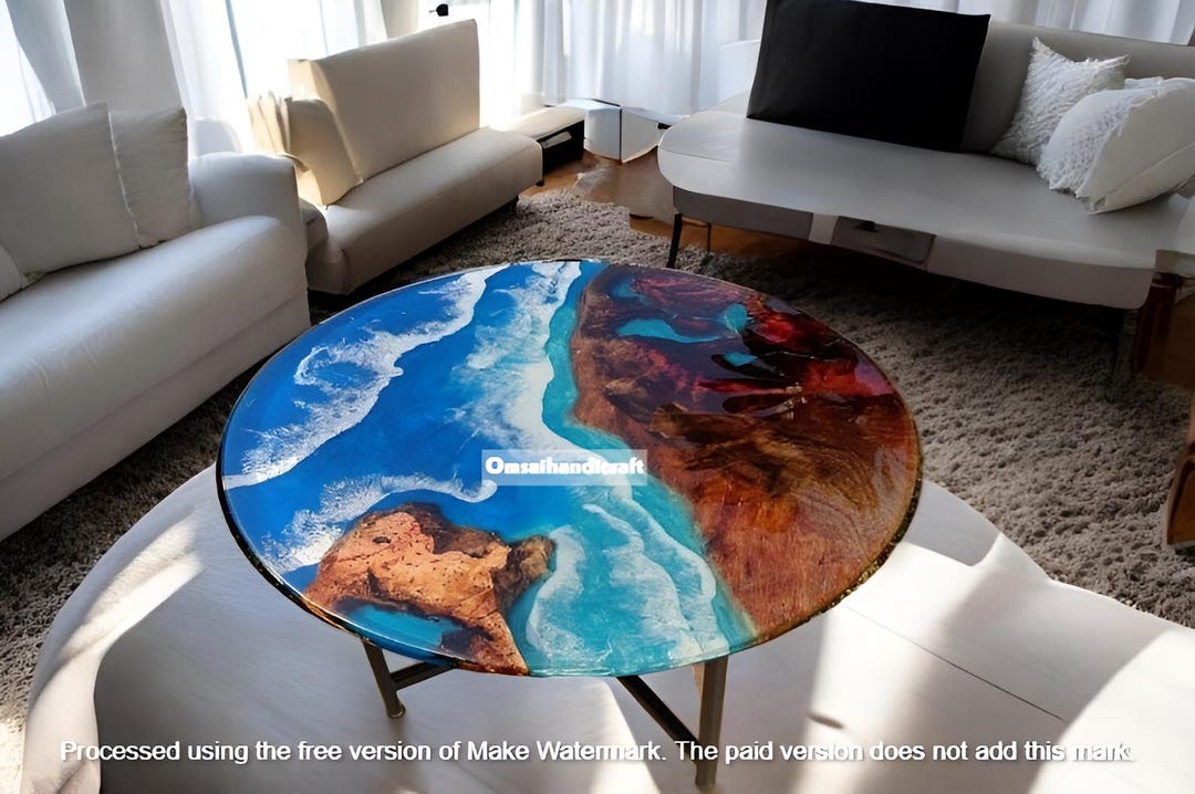 Ocean Wave Epoxy Resin Coffee Table: Modern Living Room Furniture - Etsy