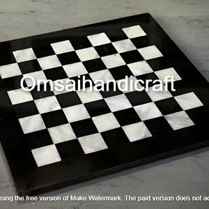 Handmade Black Marble Chess Board: Luxury Inlay Game Board (24 inch)