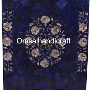 12&quot;x9&quot; Rectangle White Marble Serving Tray with Lapis Lazuli & Mop Inlay art work Intricate Blue Stone Inlay Dining Room Decor Plate