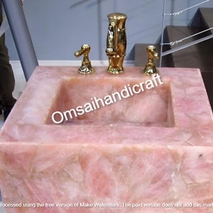 Modern Rose Quartz Sink – A Stylish and Durable Vanity Sink for Sophisticated Bathrooms Masterpiece for  Bathroom Sink Handwash Basin Decors
