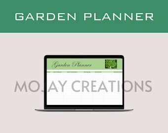 Planificador de jardín de Excel: Registro de plantaciones y organizador de jardinería (Descarga digital)