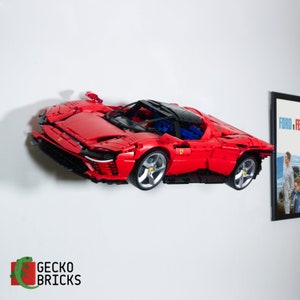 Gecko Bricks 2 in 1 Wall mount for LEGO Technic Ferrari Daytona SP3 42143 3D Printed