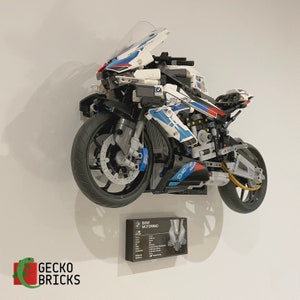 Gecko Bricks wall mount for LEGO Technic BMW M 1000RR 42130 3D Printed