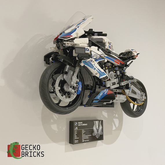 Gecko Bricks Wall Mount for LEGO Technic BMW M 1000RR 42130 3D Printed 