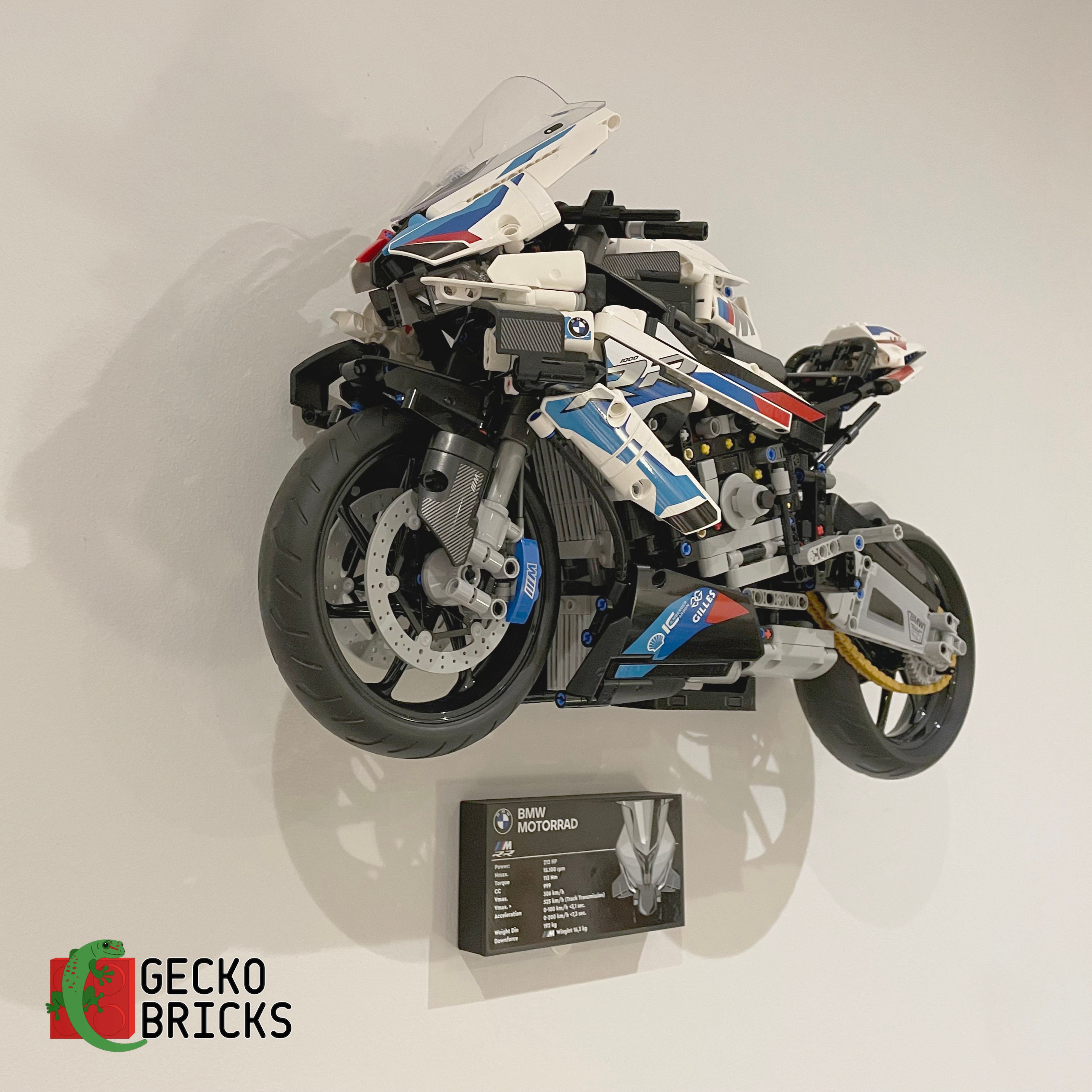 Gecko Bricks Wandhalterung für LEGO Technik BMW M 1000RR 42130 3D