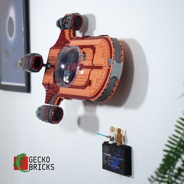 Gecko Bricks Wall Mount for LEGO Star Wars Luke Skywalker's Landspeeder 75341 3D Printed