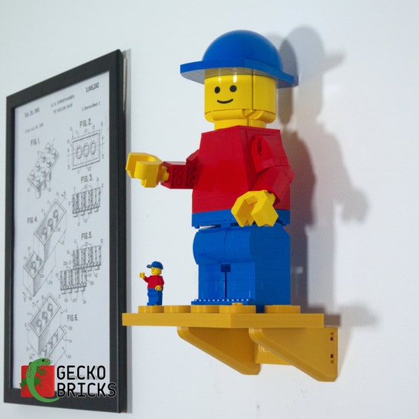 Gecko Bricks Wall Mount for LEGO Up-Scaled Minifigure 40649
