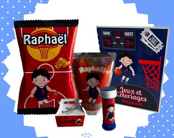 Goodies personnalisés anniversaire enfant | Thème Princesse Astronaute Basket | Étiquettes personnalisées sur le produit