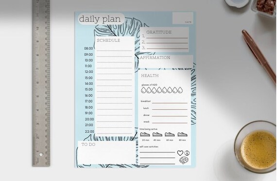 Daily Planner PDF Printable - Etsy