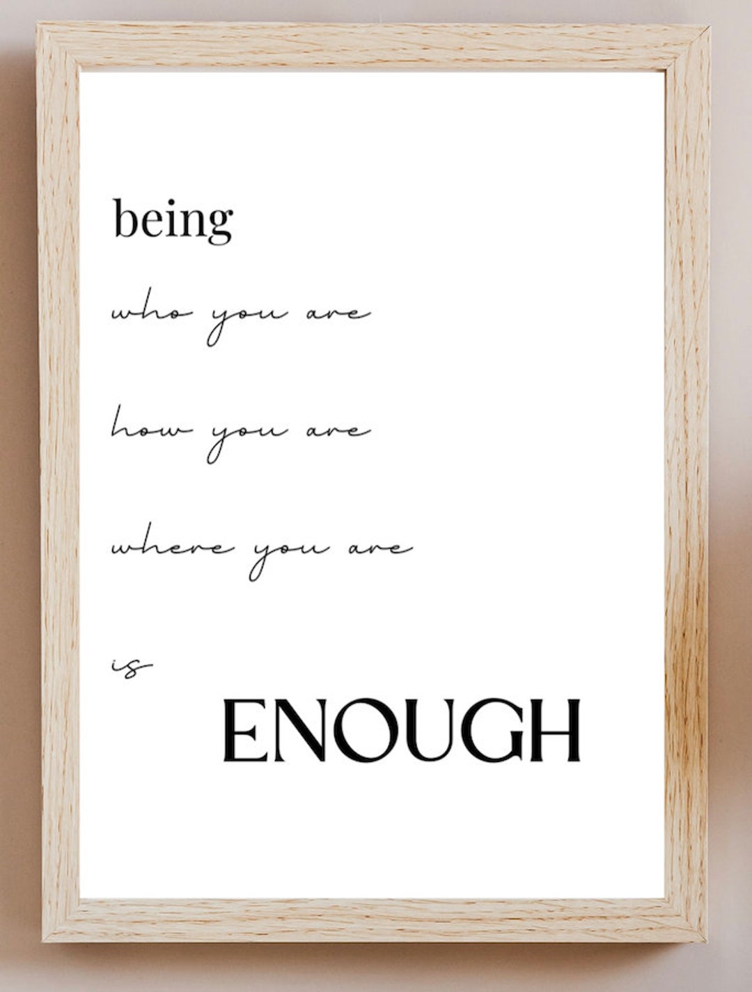 You Are Enough Quote Printable PDF - Etsy