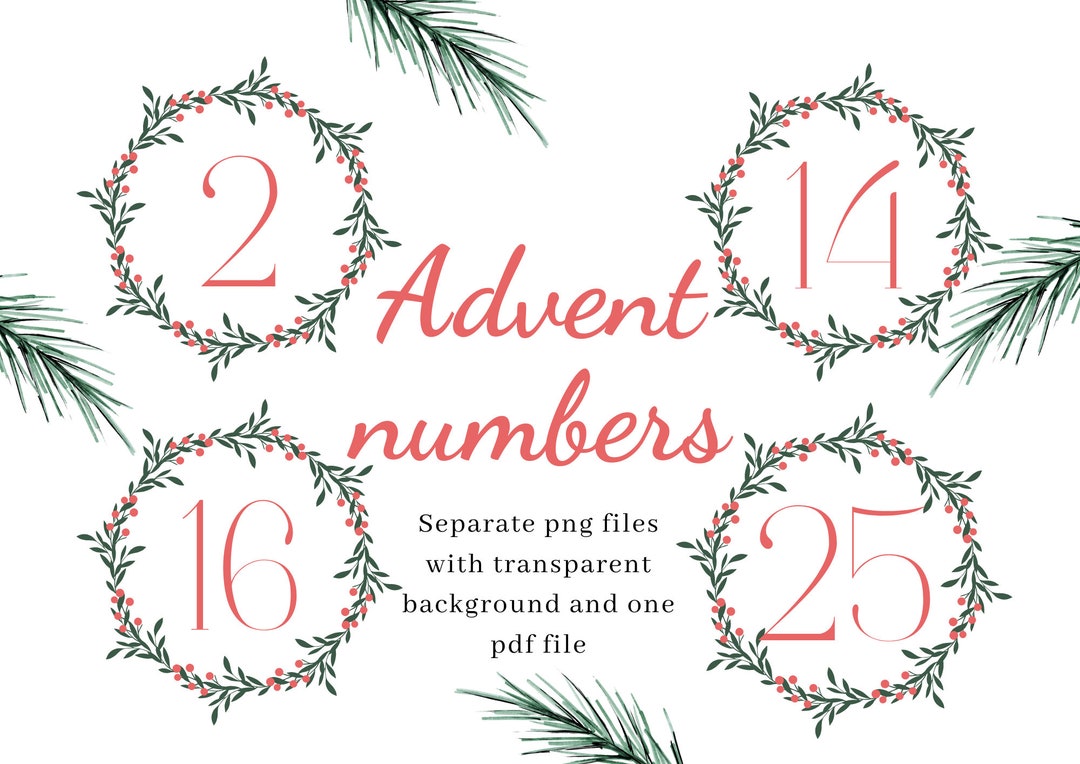 DIY Christmas Advent Numbers | Advent Calendar Decor | 1-25 in Wreath ...
