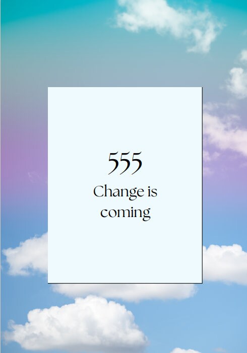 Printable Digital Download Art PDF Angel Numbers 555-999 Cloud ...
