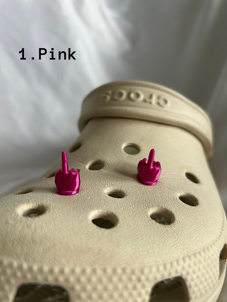 3D Printed Middle Finger Croc Charm, Funny Croc Charms, Etsy