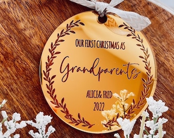 Erstes Weihnachten als Großeltern, Großeltern Weihnachtsschmuck, Weihnachtsschmuck 2023, Personalisierter Weihnachtsschmuck, Ornament 2023