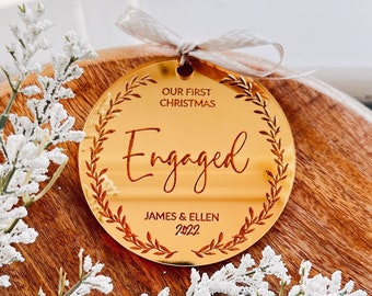 Engaged christmas ornament 2023, First Christmas engaged ornament, Engagement gift, Christmas ornaments, Engagement ornament