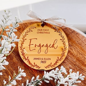 Engaged christmas ornament 2023, First Christmas engaged ornament, Engagement gift, Christmas ornaments, Engagement ornament