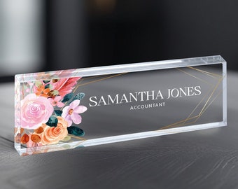 Desk Name Plate, Custom Name Plate for Desk, Acrylic Name Desk Plate, New Job Gift, Promotion Gift, Coworker Gift, Graduation