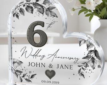 Regalo per il 6° anniversario di matrimonio, regalo personalizzato per il 6° anniversario, regalo per l'anniversario di nozze in ferro, ricordo dell'anniversario, regalo per coppia