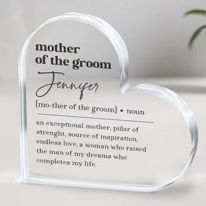 Mutter des Bräutigams Geschenk, Mutter des Bräutigams Geschenk, Hochzeitsgeschenk für Mutter des Bräutigams, Hochzeitsandenken, Acrylplakette