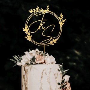 Initials Monogram cake topper, Custom initials Cake Topper, Personalized monogram cake topper,Custom letters cake topper,Wedding cake topper