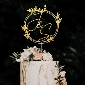 Topo de bolo com monogramas iniciais, Topo de bolo com iniciais personalizadas, Topo de bolo com monogramas personalizado, Topo de bolo com letras personalizadas, Topo de bolo de casamento