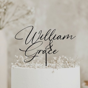 Personalized cake topper, Custom names cake topper, Mr and Mrs Cake Toppers for Wedding, Wedding cake topper, Personalized cake topper Black