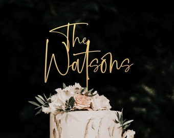 Topper per torta personalizzato, Topper per torta con cognome, Personalizzato, Topper per torta Mr e Mrs per matrimonio, Topper per torta nuziale, Topper per torta personalizzato