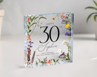 Personalized Birthday Gift Plaque, Birthday Gift For Her, 30th Birthday Gifts, Gifts for 50th Birthday, 40th Birthday Acrylic Plaque